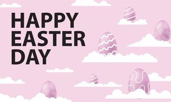 felice giorno di pasqua uovo carta da parati sfondo vettore vacanza evento disegno cartone animato logo modello piatto