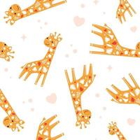 carino baby giraffa in divertente modello vettoriale senza soluzione di continuità
