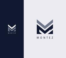 Sovrapposizione Lettera M Logo Design Template vettore