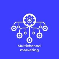 icona di marketing multicanale per il web vettore