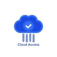accesso al cloud, icona del vettore di hosting