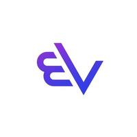 ev lettere logo, monogramma su bianco vettore