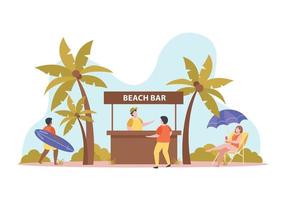 composizione estiva del bar sulla spiaggia vettore