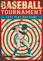 Contrassegno di retro manifesto di arte di sport di baseball vettore