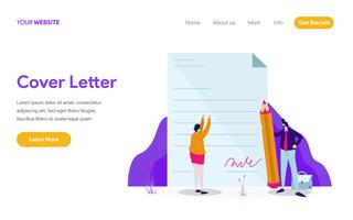 Modello della pagina di atterraggio del concetto dell&#39;illustrazione della lettera di copertura. Concetto di design piatto moderno di progettazione di pagine Web per sito Web e sito Web mobile. Illustrazione di vettore