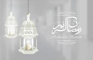 eid mubarak con lampada illuminata vettore