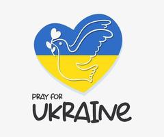 piccione volante che invia amore riporta la pace in ucraina vettore