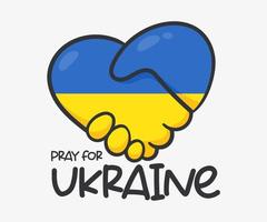 cuori che si uniscono per inviare preghiere di aiuto all'ucraina nella guerra di Russia vettore