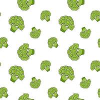 broccoli senza cuciture in stile disegnato a mano, vettore infinito doodle texture di verdure sane