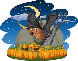 un pipistrello in tema di halloween vettore