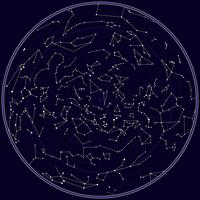 Mappa vettoriale del cielo norvegese con costellazioni