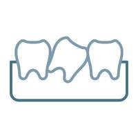 icona a due colori della linea del dente del giudizio vettore