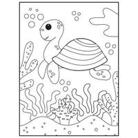 Disegni da colorare di animali oceanici per bambini pro vettore