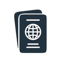 icona del passaporto in stile piatto alla moda isolato su priorità bassa bianca. simbolo del passaporto per il design del tuo sito Web, logo, app, interfaccia utente. illustrazione vettoriale. vettore