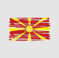 pennellate della bandiera della macedonia del nord. bandiera nazionale vettore