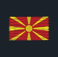 spazzola della bandiera della macedonia del nord. bandiera nazionale vettore