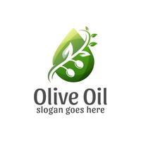 modello di vettore di progettazione di logo di olio d'oliva moderno