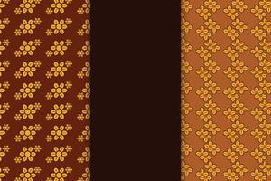 set di texture batik marrone motivo alla moda vettore motivo senza cuciture.
