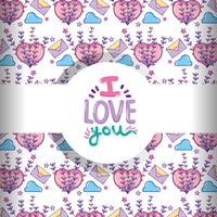 Amore e cuori pattern di sfondo vettore