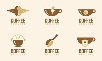 collezione di design del logo del caffè per aziende e aziende vettore