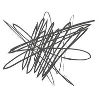 scarabocchio astratto aggrovigliato con linea disegnata a mano. doodle vettoriale disegnato grovigli, linee, cerchi. forma di scarabocchio astratto linea nera. caos aggrovigliato, depressione, aggressività, male