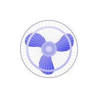 vettore di illustrazione della ventola blu elettrico con sfondo bianco e ventilatore d'aria a tre pale