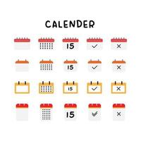 set di icone del calendario per sito Web, proposta e presentazione vettore