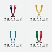 icona del logo vettoriale del trofeo.icona del logo del trofeo dei campioni per il modello del logo del premio vincitore