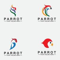 impostare il modello di vettore di progettazione logo pappagallo