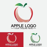 logo della mela. frutta cibo sano design.apple logo design ispirazione modello vettoriale