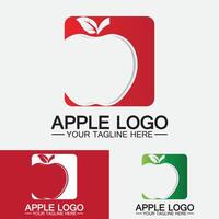 logo della mela. frutta cibo sano design.apple logo design ispirazione modello vettoriale