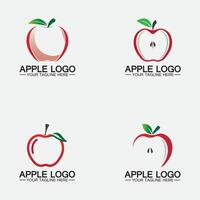 impostare il logo della mela. frutta cibo sano design.apple logo design ispirazione modello vettoriale