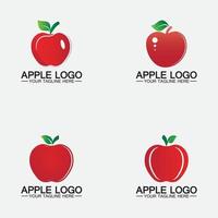 impostare il logo della mela. frutta cibo sano design.apple logo design ispirazione modello vettoriale