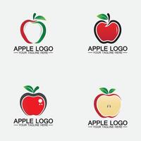 impostare il logo della mela. frutta cibo sano design.apple logo design ispirazione modello vettoriale