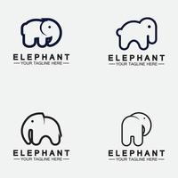 impostare il modello di progettazione dell'illustratore di vettore del logo dell'elefante