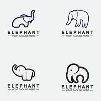 impostare il modello di progettazione dell'illustratore di vettore del logo dell'elefante