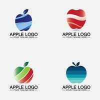 impostare il logo della mela. frutta cibo sano design.apple logo design ispirazione modello vettoriale