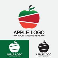 logo della mela. frutta cibo sano design.apple logo design ispirazione modello vettoriale