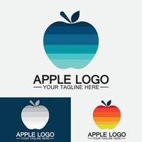 logo della mela. frutta cibo sano design.apple logo design ispirazione modello vettoriale