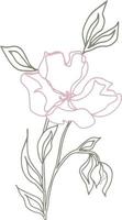 fiori di modello vettoriale con foglie. illustrazione botanica per carta da parati, tessuto, tessuto, abbigliamento, carta, cartoline