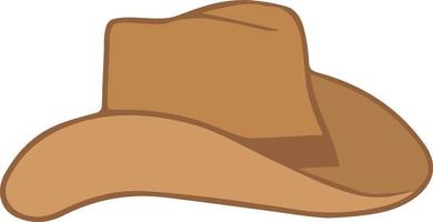 l'icona del cappello da cowboy è marrone. icona di vettore lineare in stile piatto.
