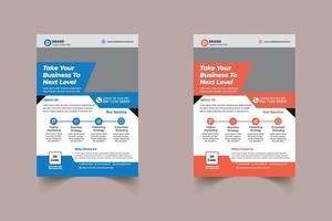 due business brochure flyer design layout template a4, template vector design per rivista, poster, presentazione aziendale, portfolio, flyer infografica, layout moderno in blu arancio