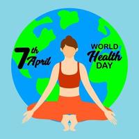 giornata mondiale della salute, stile di vita sano, . illustrazione vettoriale della giornata mondiale della salute, evento internazionale. il 7 aprile di ogni anno.