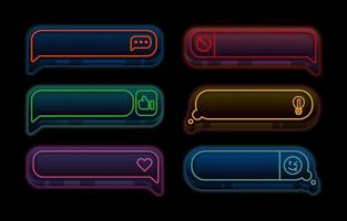 bolle di chat mobili con gradiente di luce al neon vettore