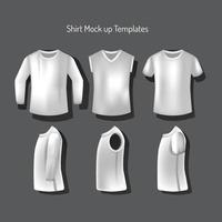 T-shirt 3d mock up con anteprima alternativa lato e lunghezza manica vettore