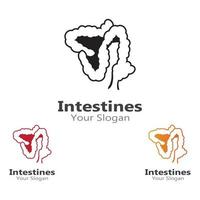 illustrazione del modello di progettazione del logo di vettore dell'icona dell'intestino