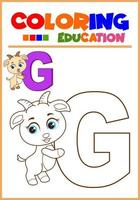 alfabeto da colorare per l'apprendimento dei bambini vettore