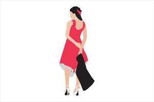 illustrazione vettoriale di donne alla moda in posa sul marciapiede