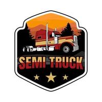 vettore di progettazione del logo del camion semi