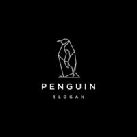 modello di progettazione dell'icona del logo di arte della linea del pinguino vettore